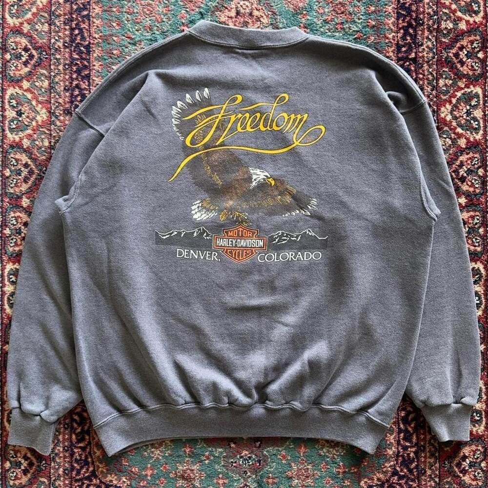 Vintage 1992 Harley-Davidson Denver Colorado Eagle Freedom Sweatshirt XL